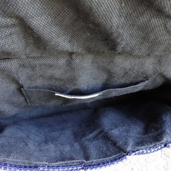 Bertini M&G Italy Dark Blue Woven Strap Handbag Vintage 80s - Picture 7 of 10